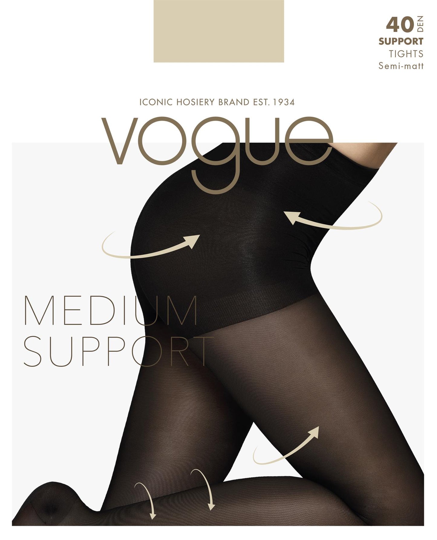 Support 40 strømpebukse Sort