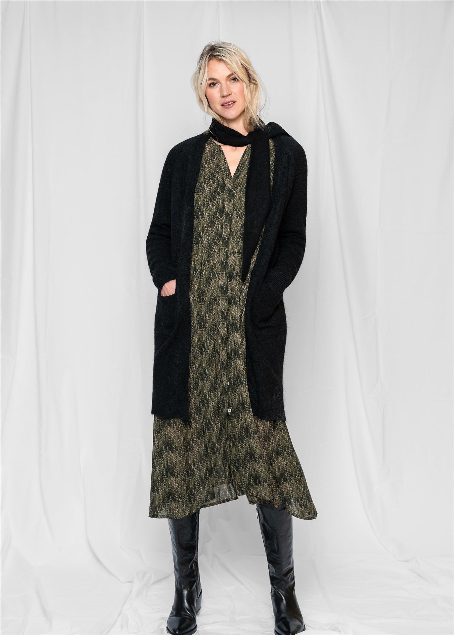 Dhalia midi viscose kjole Green