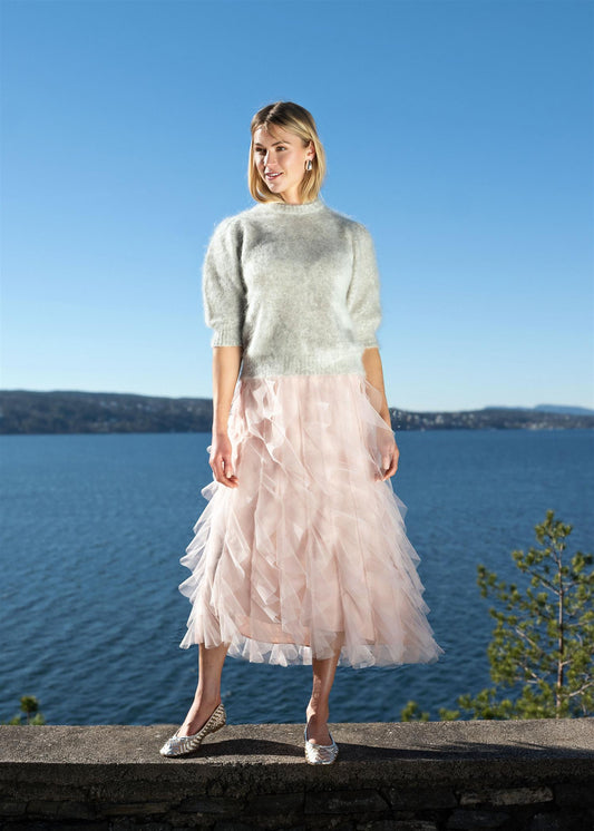 Gemma sweater Tilbud Grey Melange