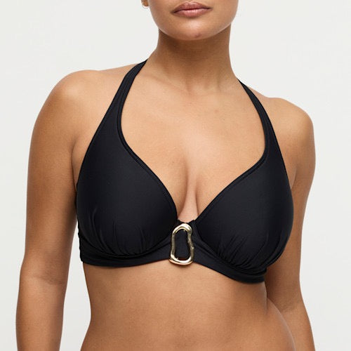 Bikini top Uvita. Plunge bikini Black