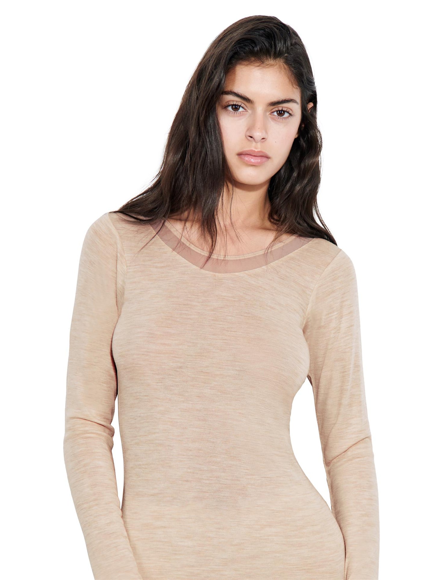 Juliana top lang erm Femilet Merinoull Nude