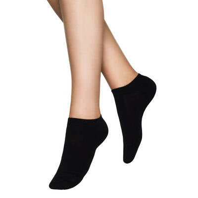 Ladies steps, Cotton Sneakers ankelsokk Black