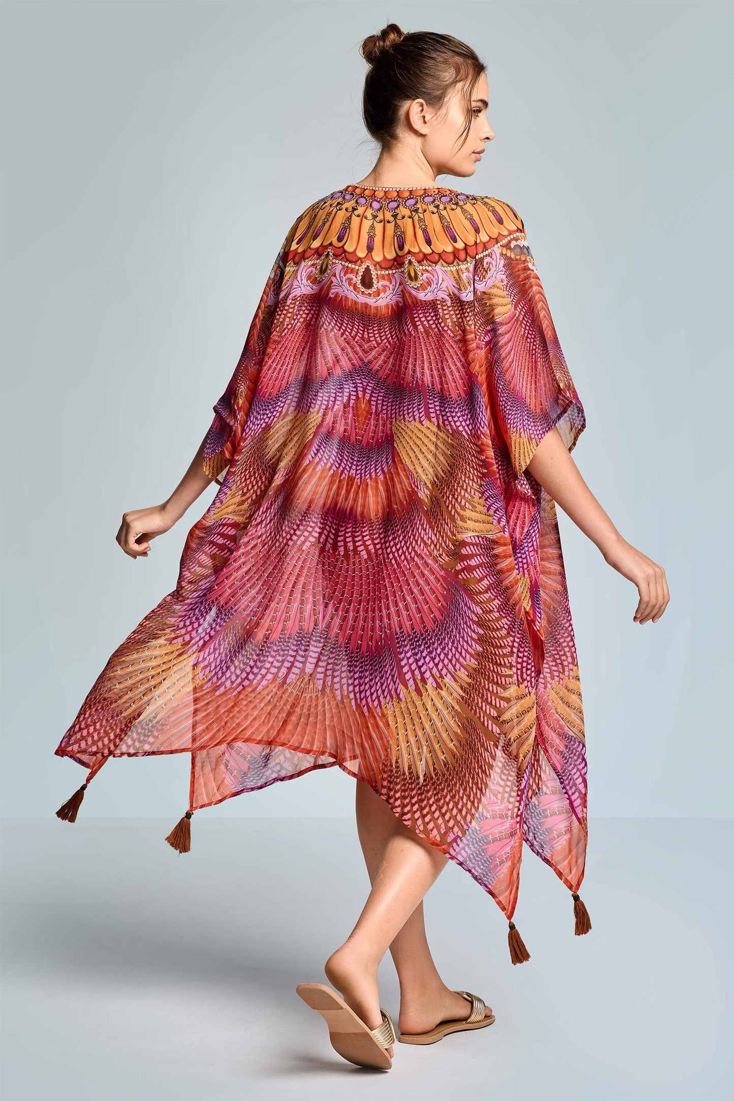 Strandponcho Tunika Rød