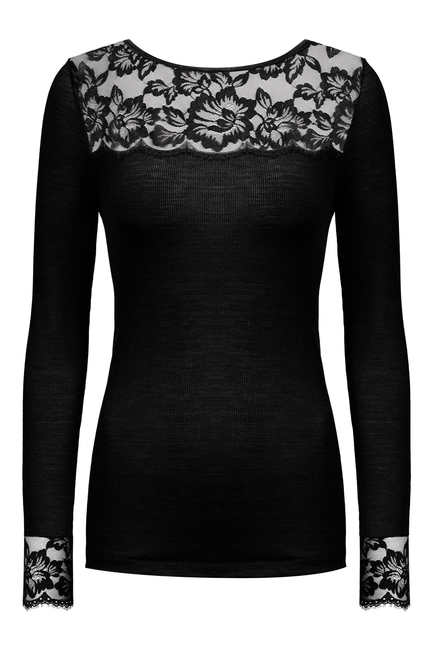 Ull silke top med blonde Tilbud Black
