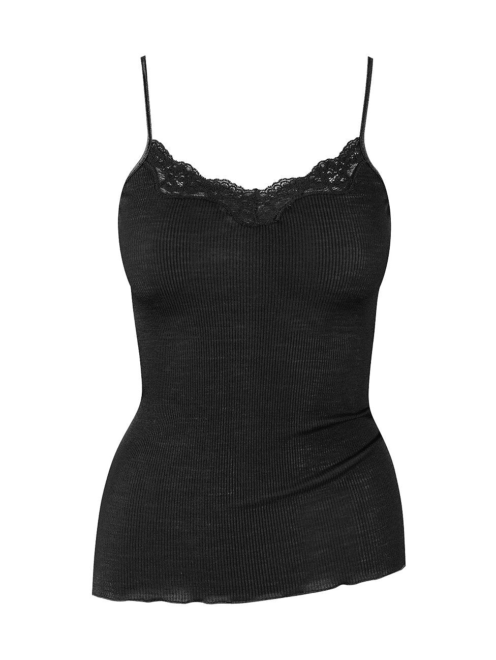 Ull silke Spaghetti top Tilbud. Utgår Black
