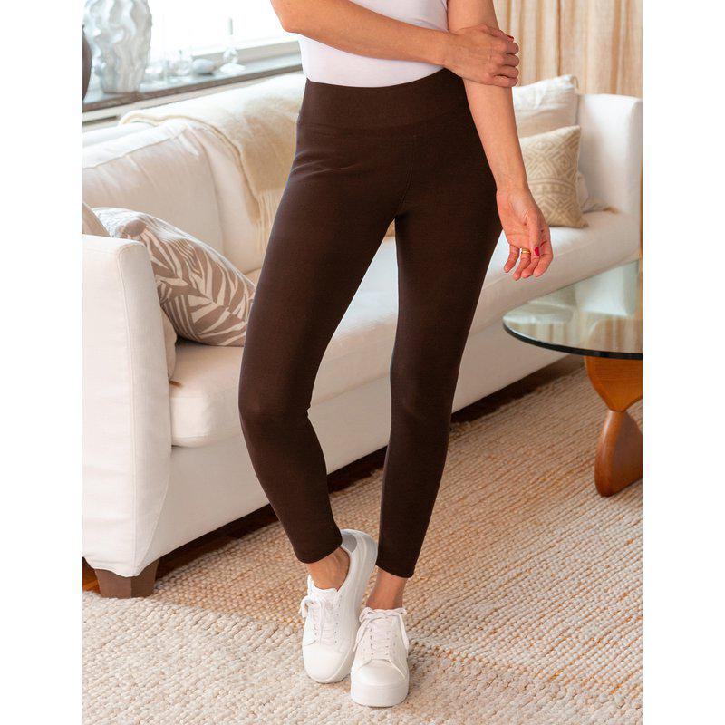 Tights, leggings med fleece Brown