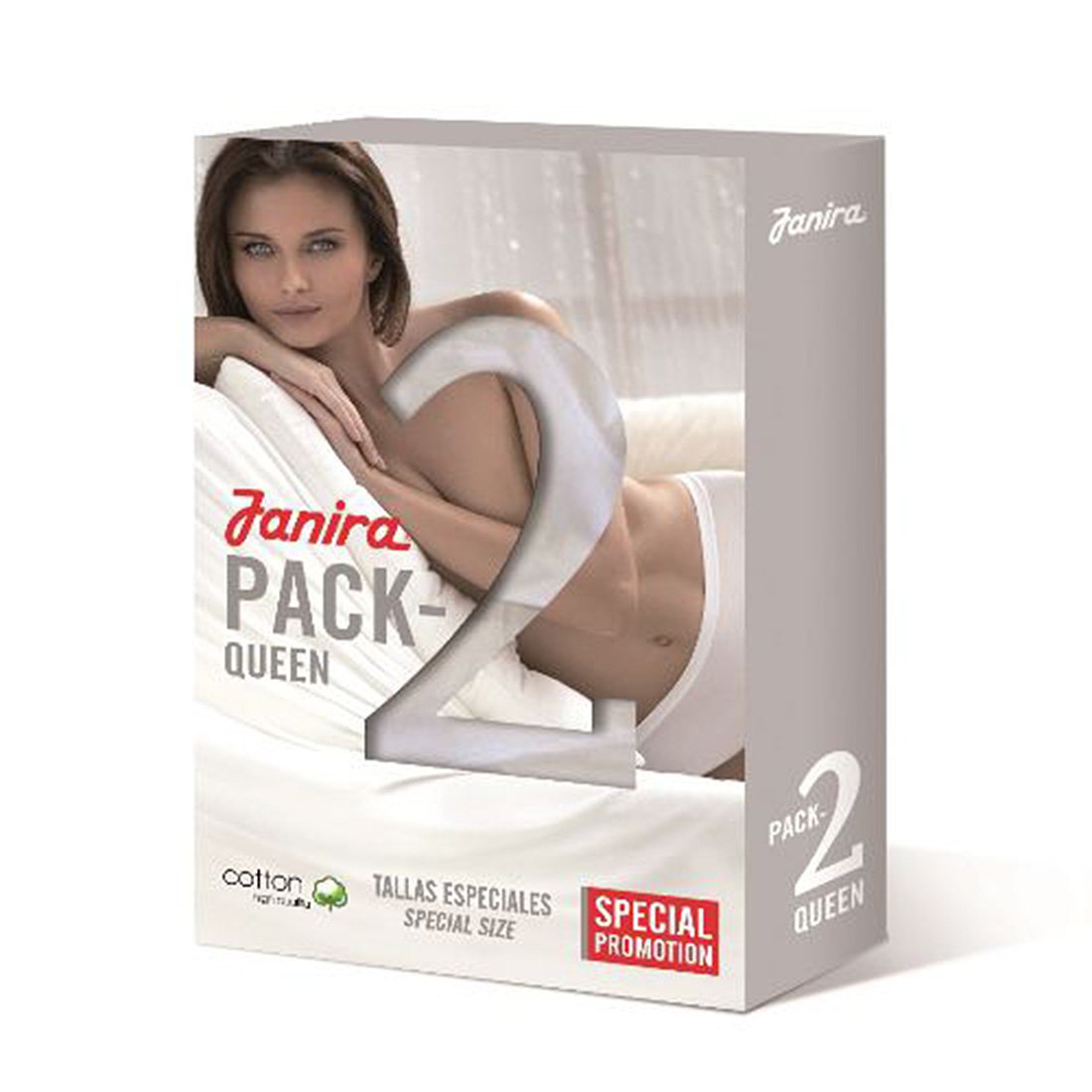 2pakk Maxi queen bomullstruse sloggimodell stor str White