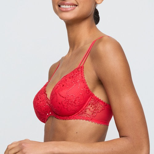 Jane BH lett vattert med pusheffekt True Red