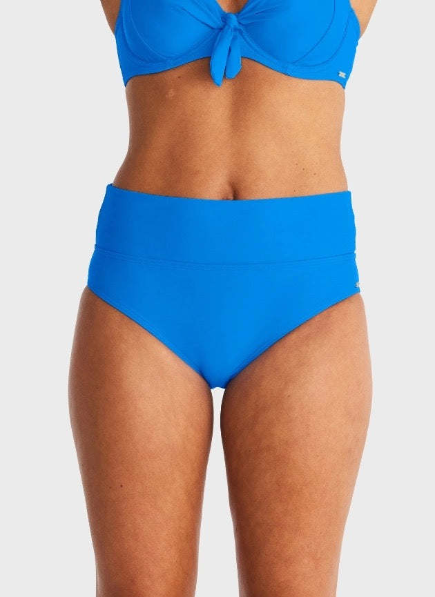 Capri bikinibukse med brettekant Blå