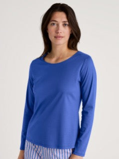 Top lang erm bomull Blue
