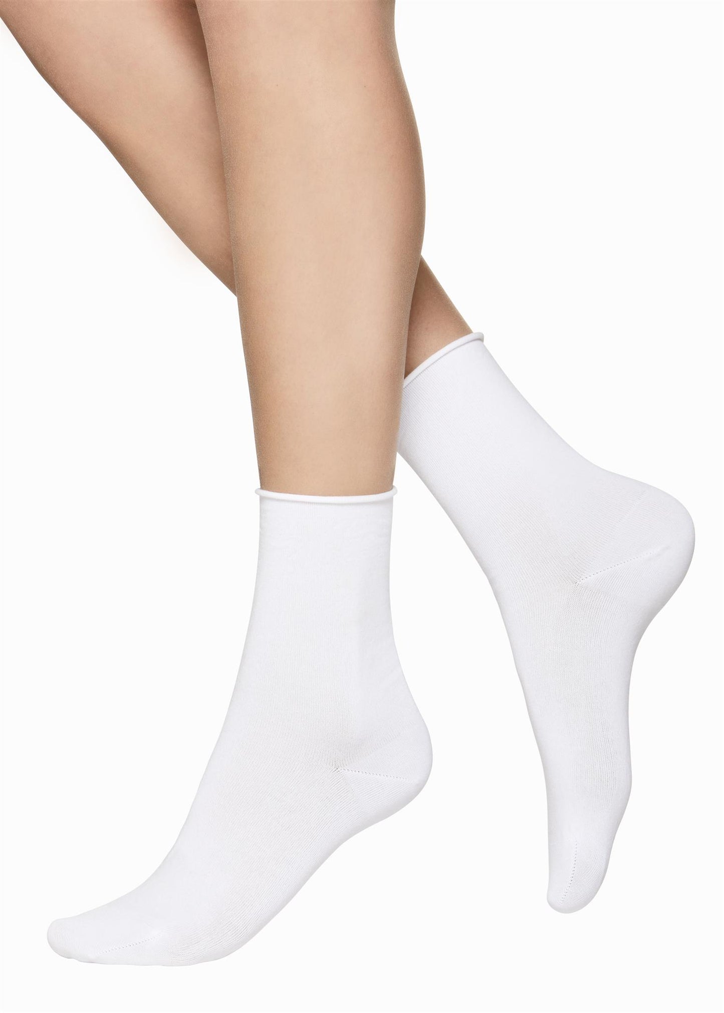 Ladies anklesock, Comfort Top White