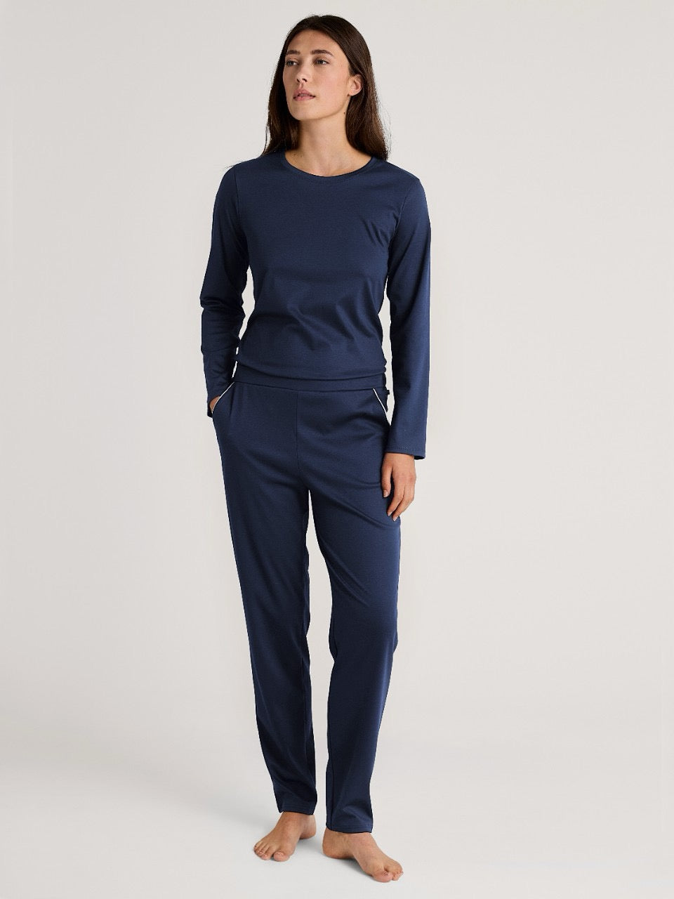 Top lang erm Peacoat Blue