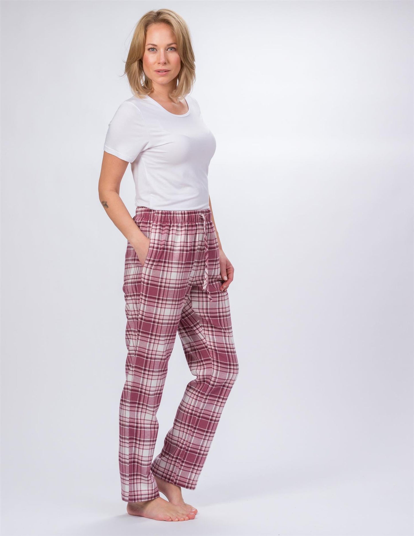 FLANELL pysjbukse Tilbud Gammelrosa