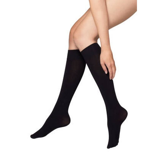 Knestrømpe Silky Cotton Knee Black