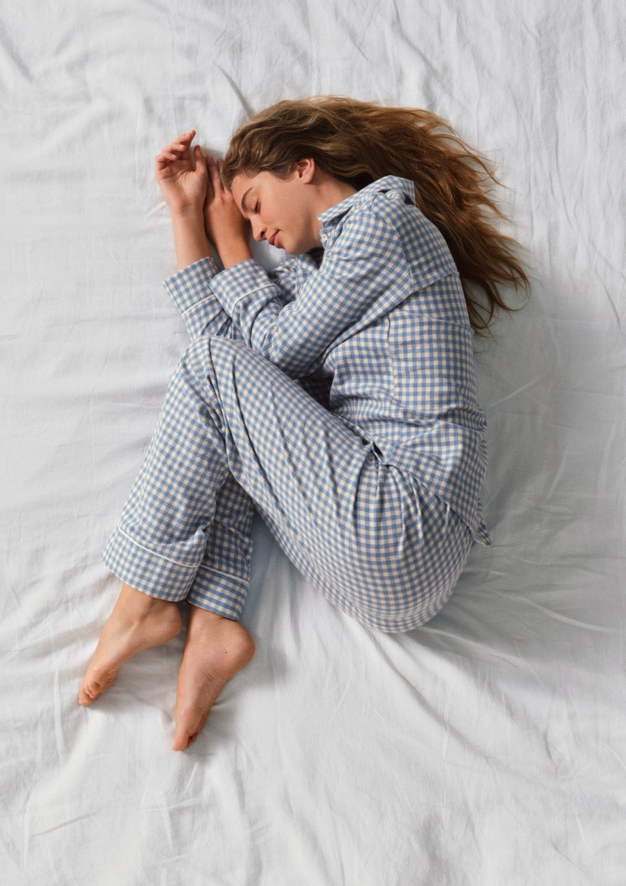Pyjamas dame flanell Blå