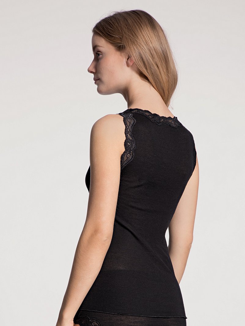 Ull silke Tank top Black