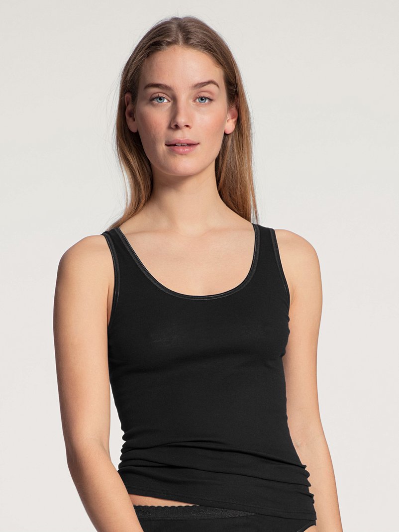 WOMEN Tank top Bomull Black
