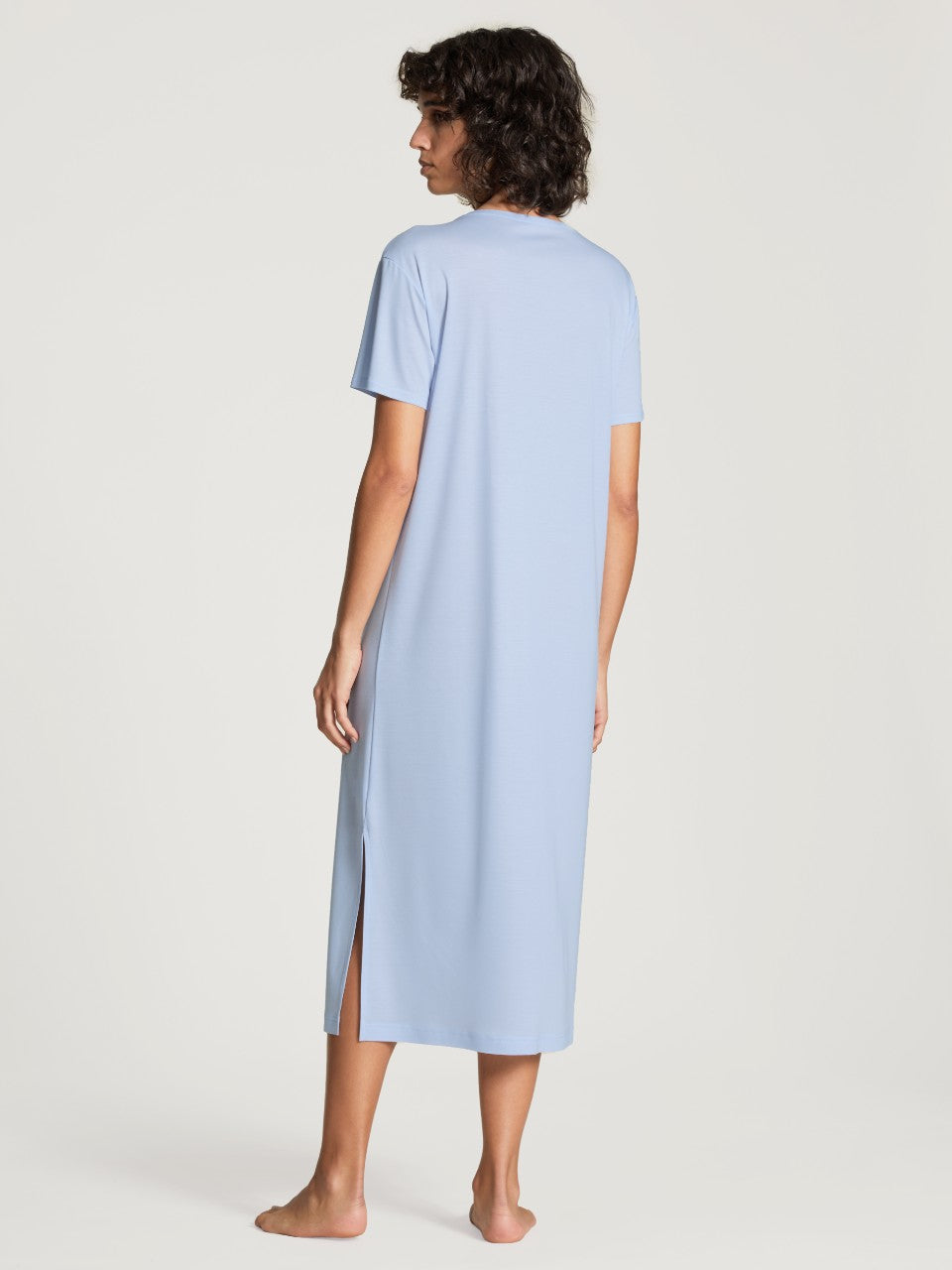 Lang nattkjole 100% natur Harmony Blue