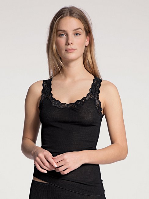 Ull silke Tank top Black