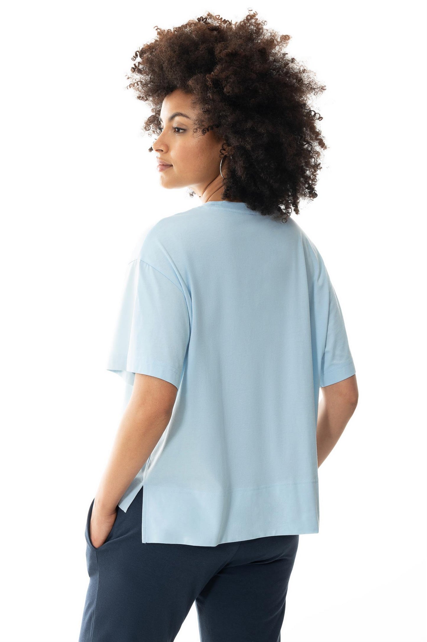T shirt ledig modell Light Blue