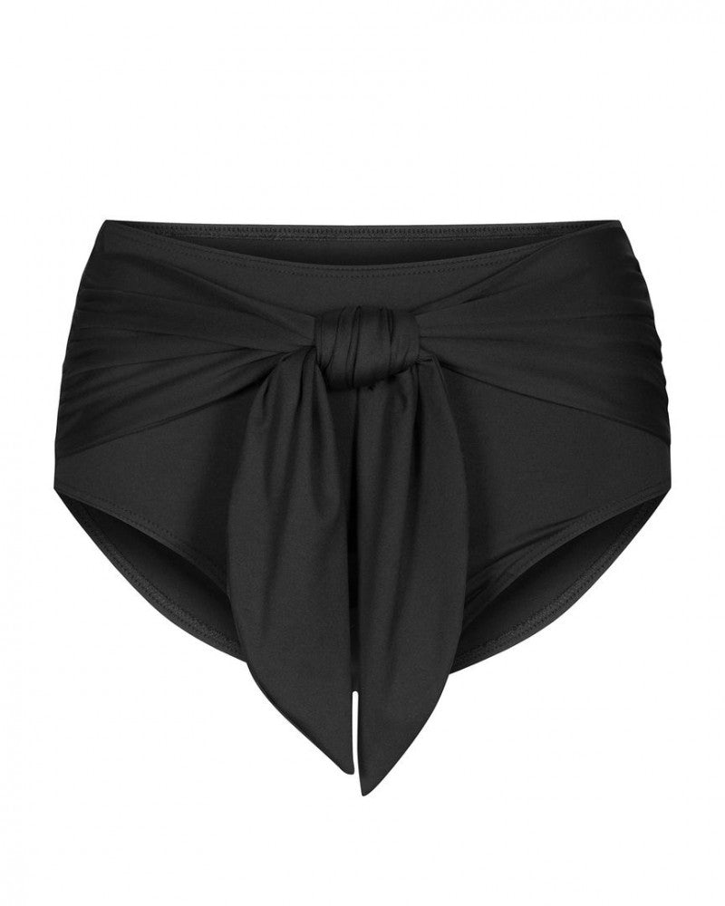 BOW PANTS Høy bikinibukse str 38 Tilbud Black