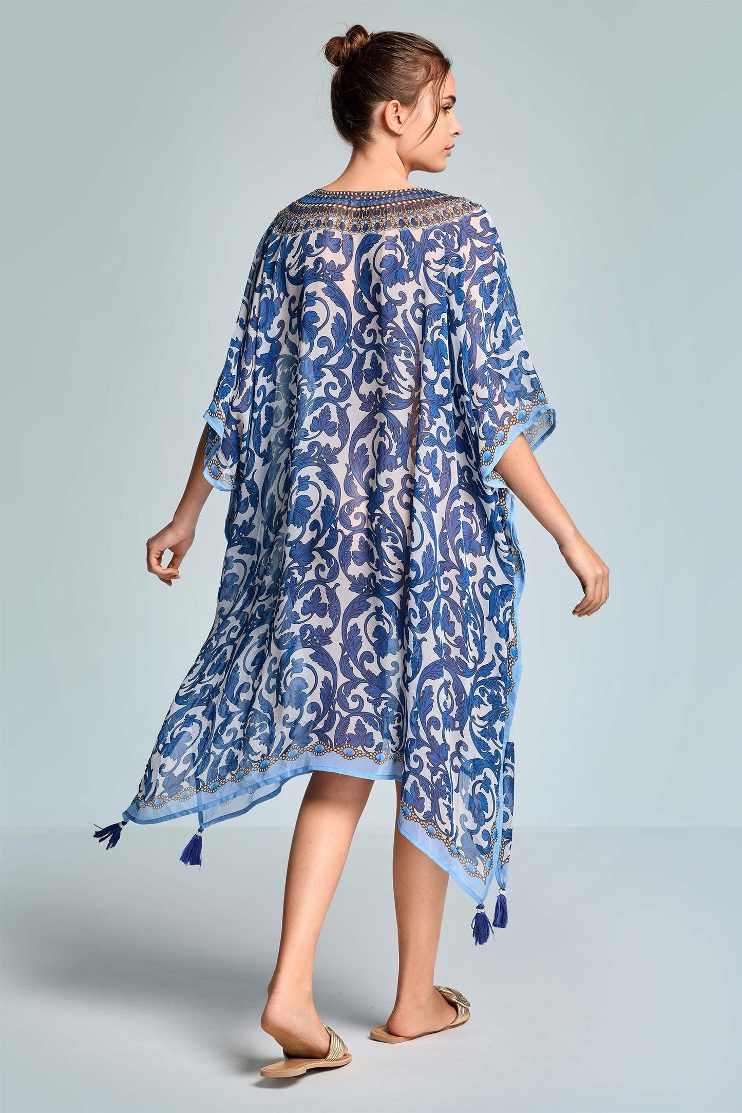 Strandponcho Tunika Blue