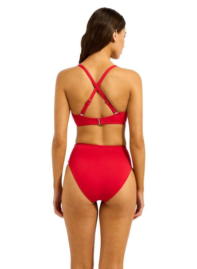 Bikinibukse High waist Rød