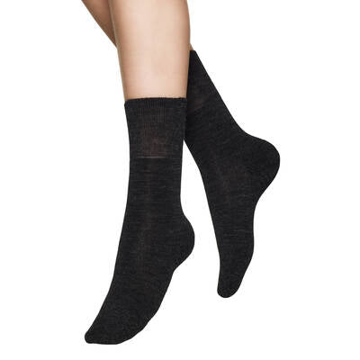 Terry sole ull sokk Black