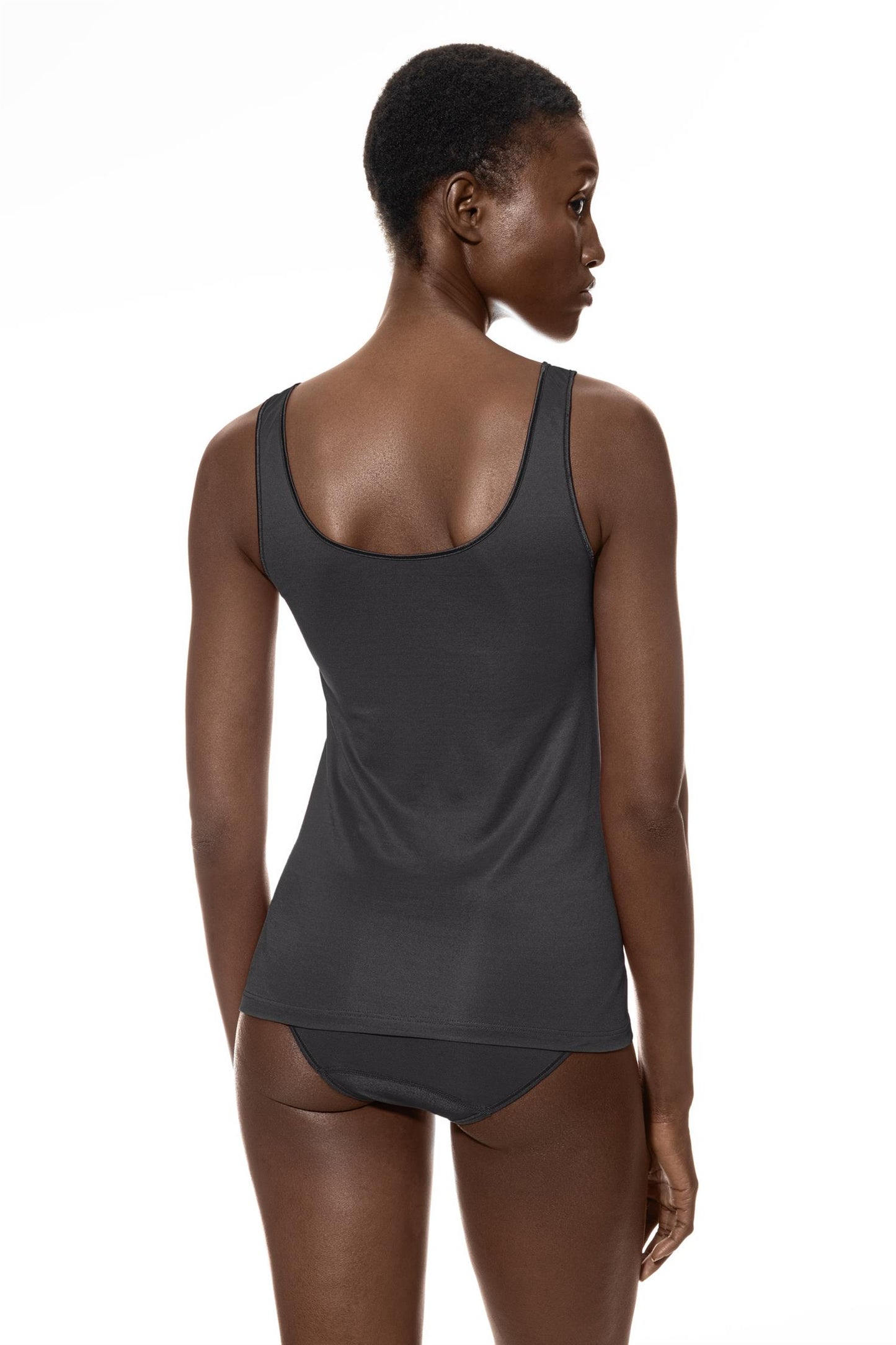 Singlet glatt viscose Thunder Grey