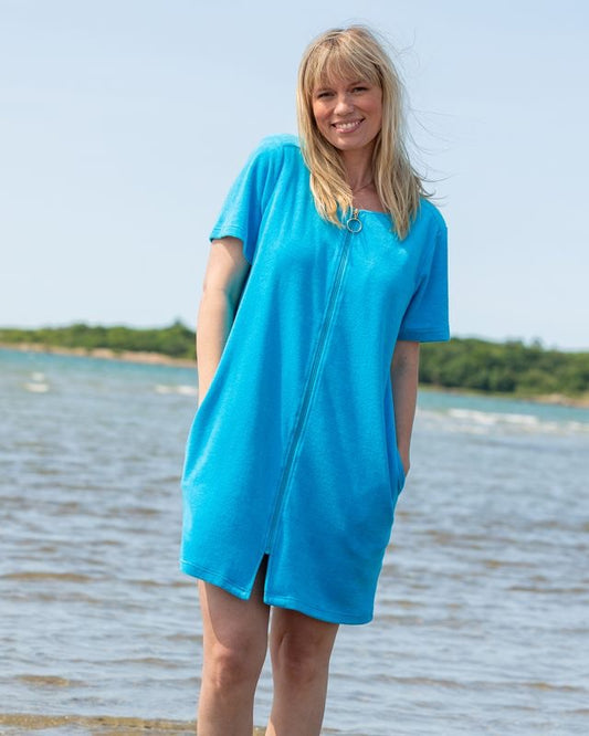 Frotte badekåpe Frottekjole. Turkis