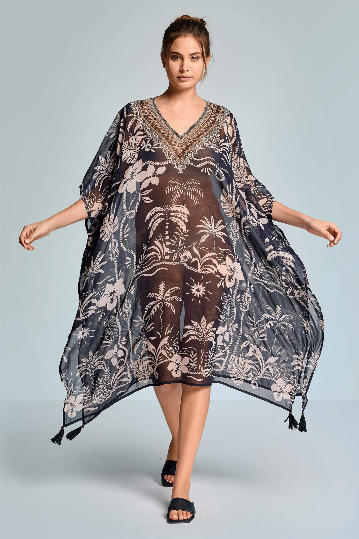 Strandponcho Tunika Brown