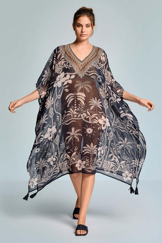 Strandponcho Tunika Brown