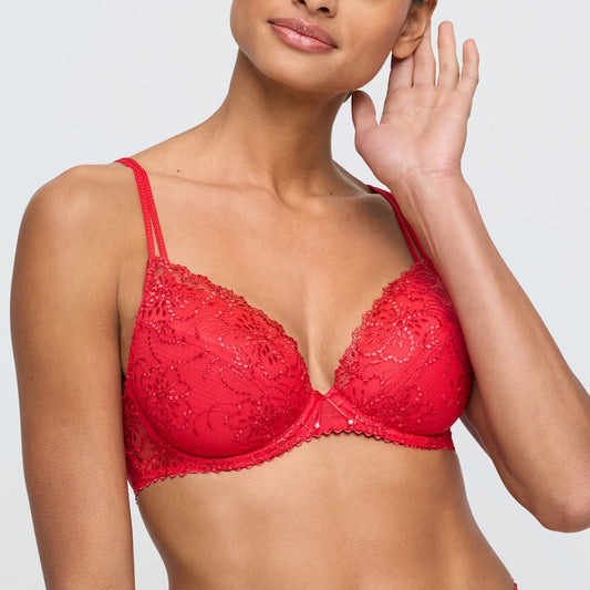 Jane BH lett vattert med pusheffekt True Red