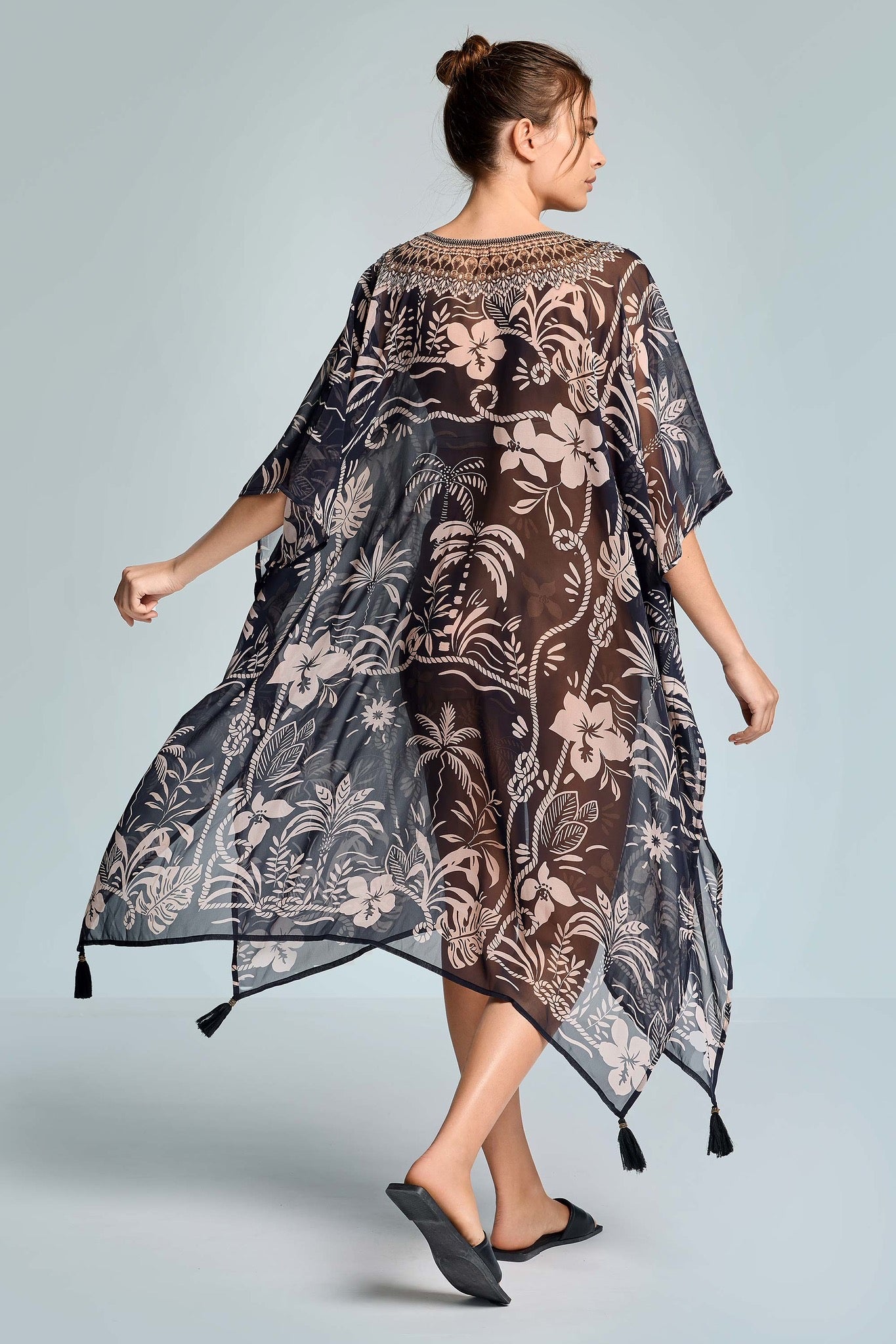 Strandponcho Tunika Brown