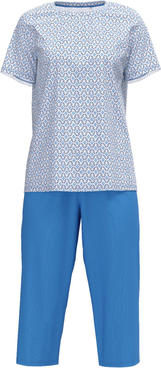 Pysjamas 3/4 Bomull Tilbud Azurit Blue