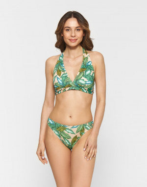 HELENA Bikinitopp Halterneck vattert. Protese Tilbud Green