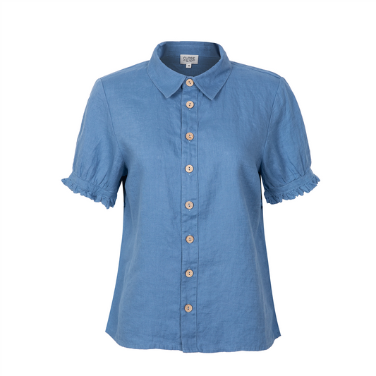 Lucy blouse Linbluse Washed Blue