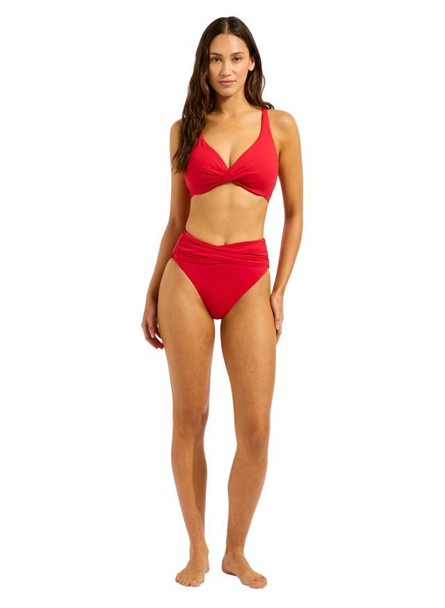 Bikinibukse High waist Rød