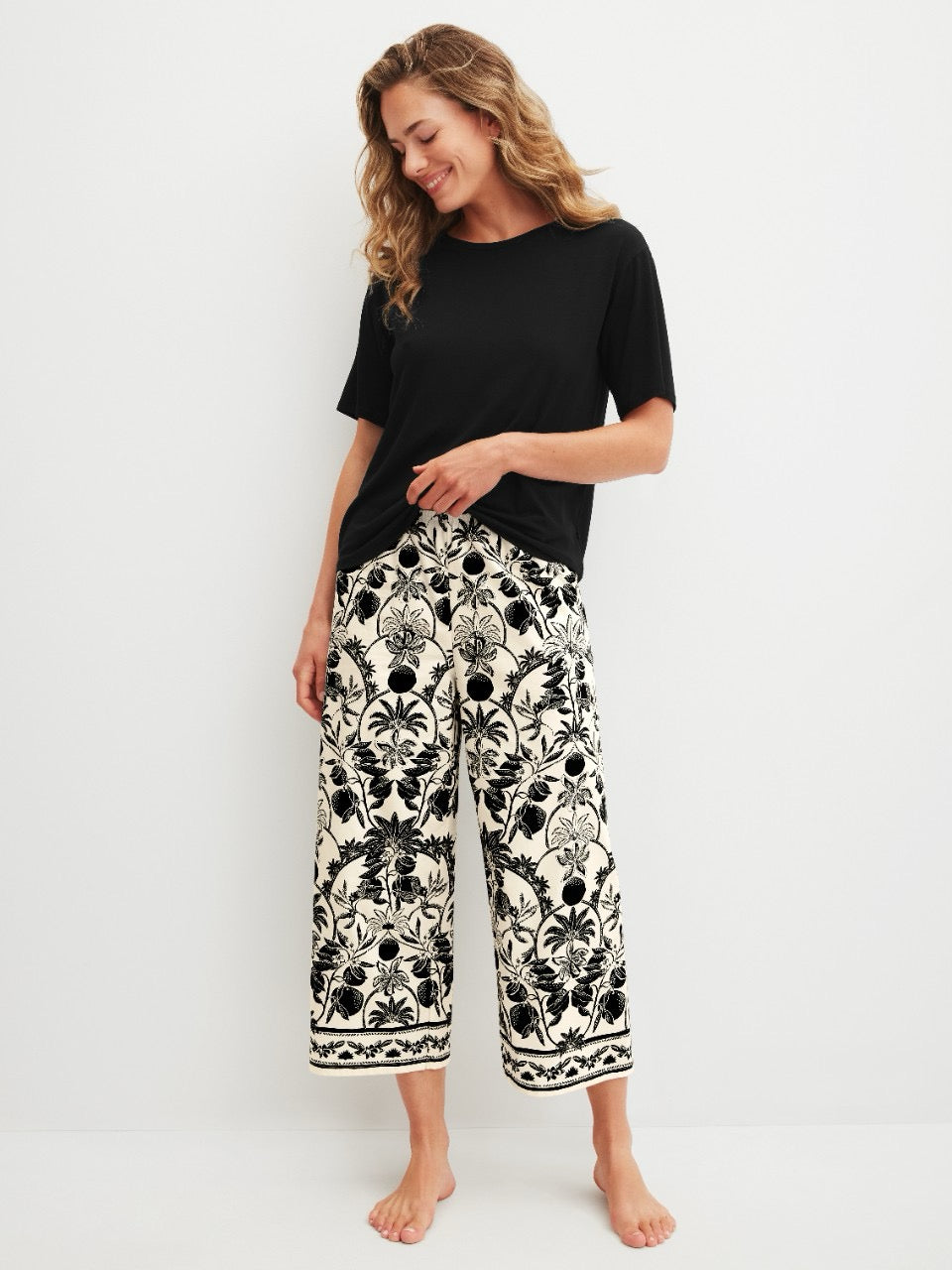 Topp kort erm T shirt Black