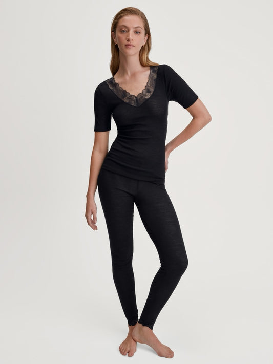 Ull silke stilongs Black