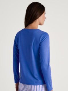 Top lang erm bomull Blue
