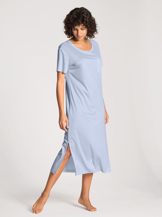 Lang nattkjole 100% natur Tibud Harmony Blue