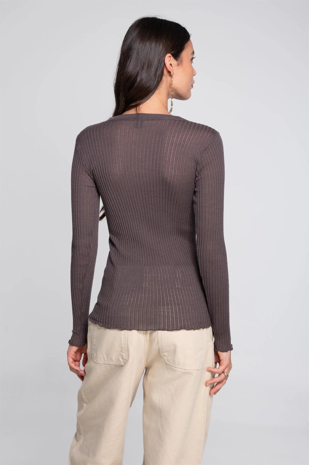Ull silke top Ny modell Taupe