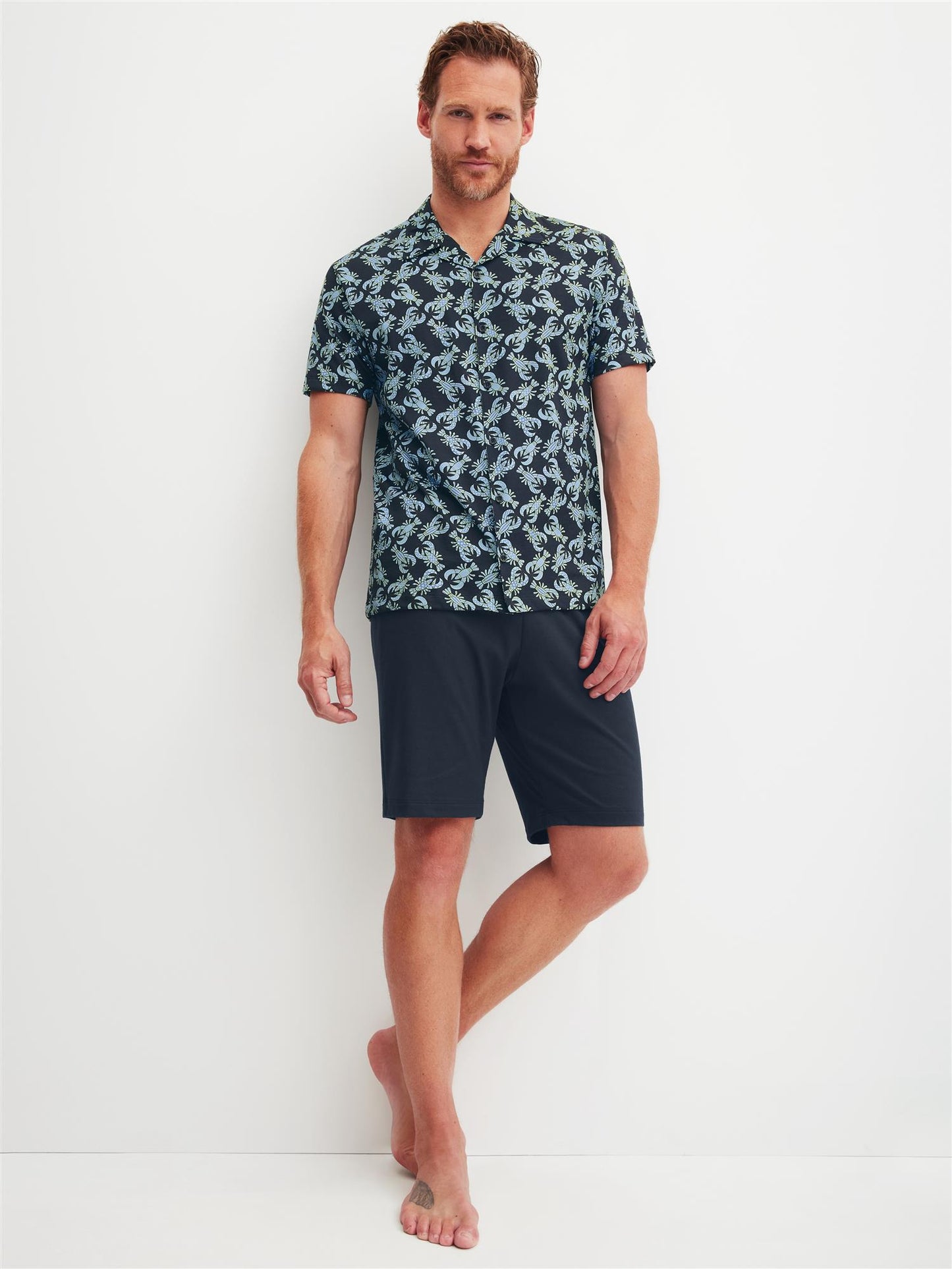 Herre shorts og skjorte  Tilbud Dark Sapphire