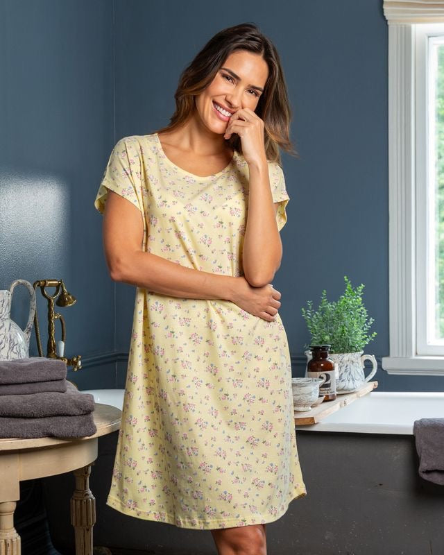 Nattkjole bomull Yellow