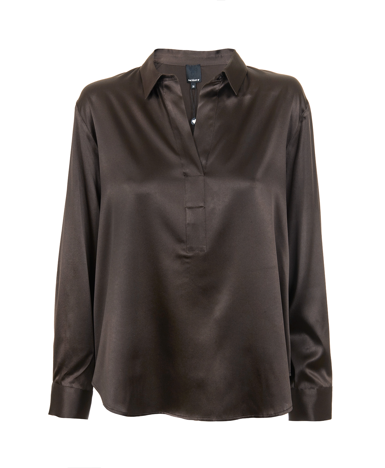 LEIA silkebluse Brown