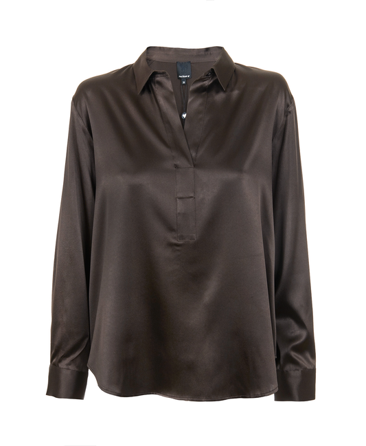 LEIA silkebluse Brown