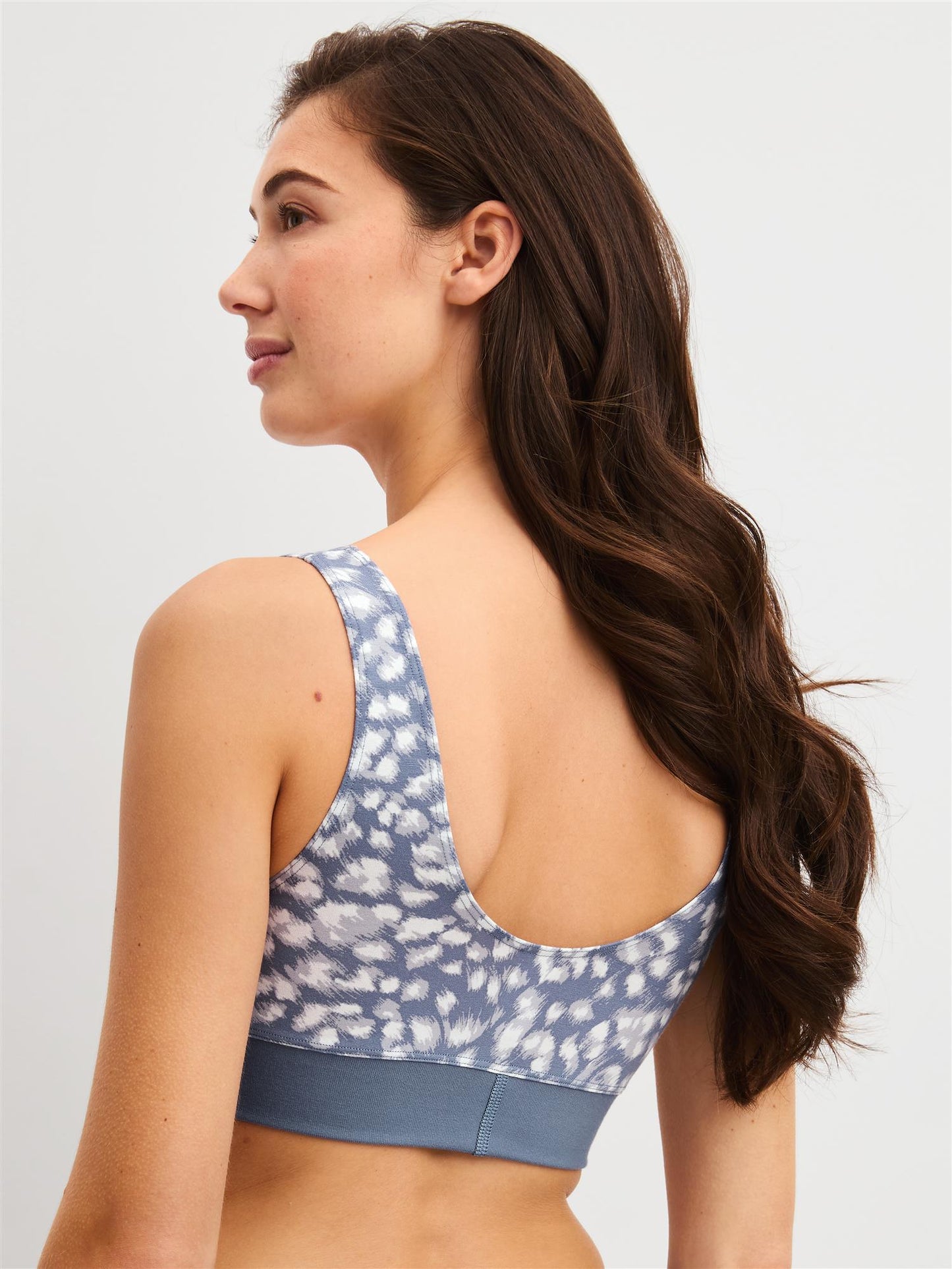 Bustier BH bomull Gråblå