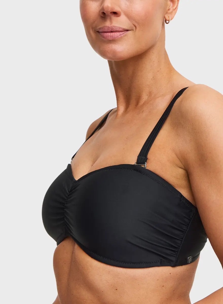 RIO BANDEAU bikinitopp vattert Black