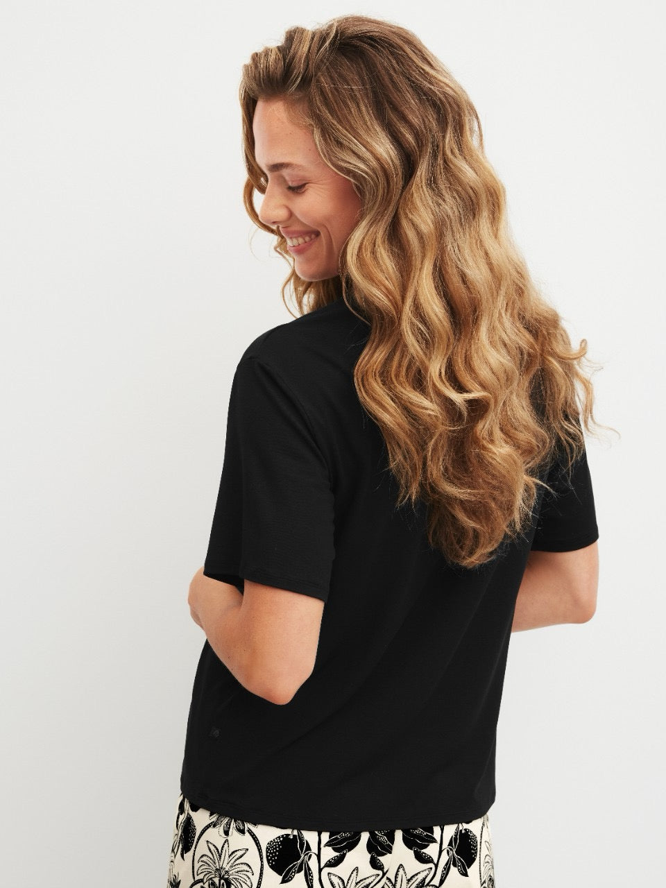 Topp kort erm T shirt Black
